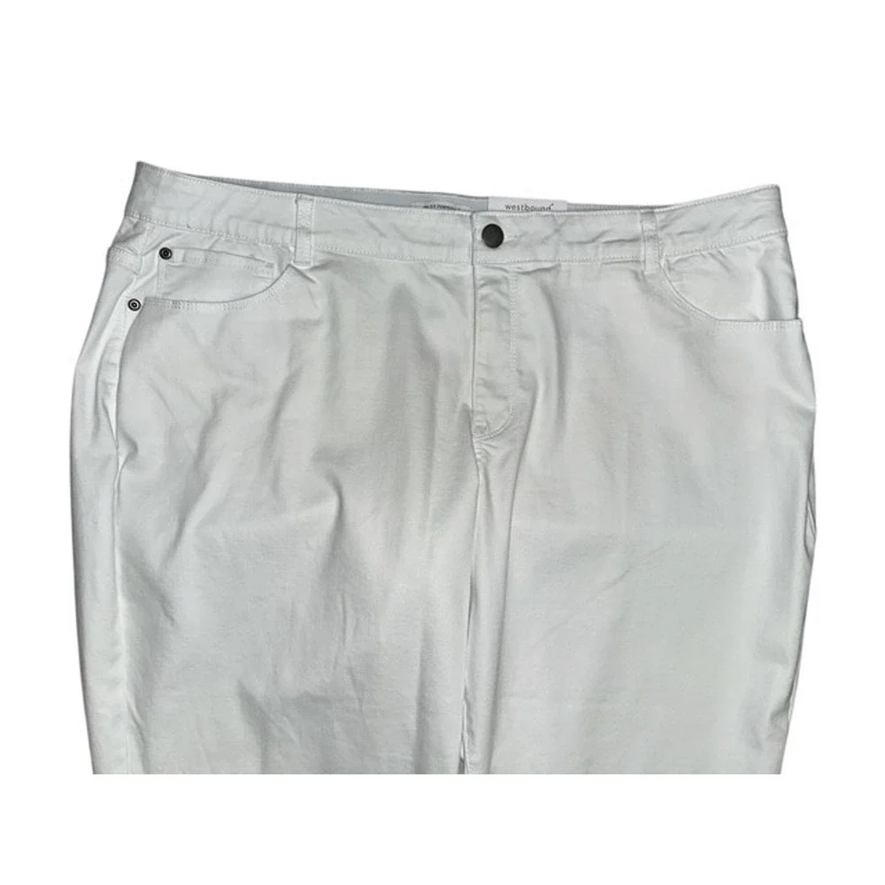 Westbound Woman 24W S Pants White Formula Fit Mid Rise Straight Tummy Panel Jean - Picture 5 of 6